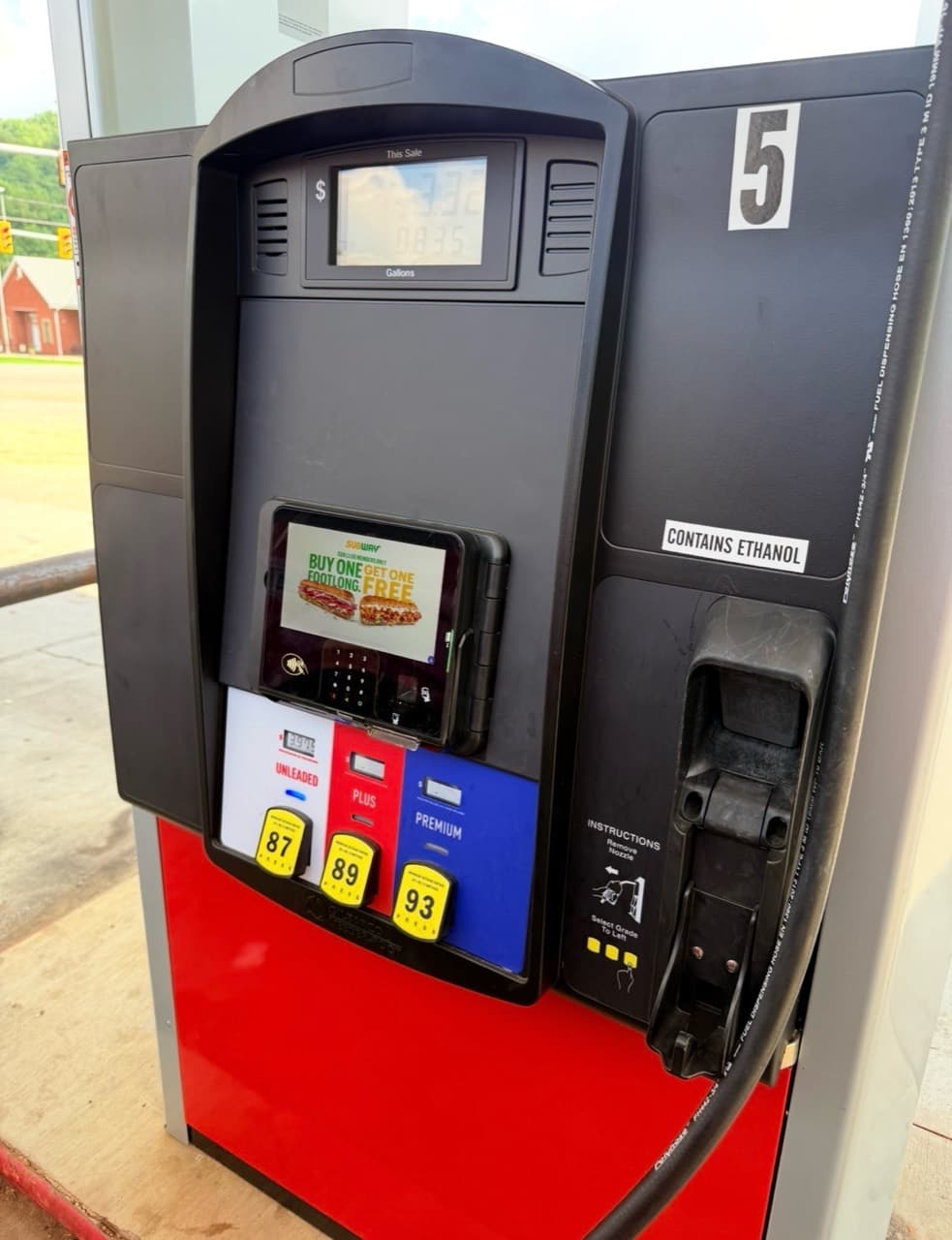 Upgraded Big John's fuel pump with payment screen and contactless reader